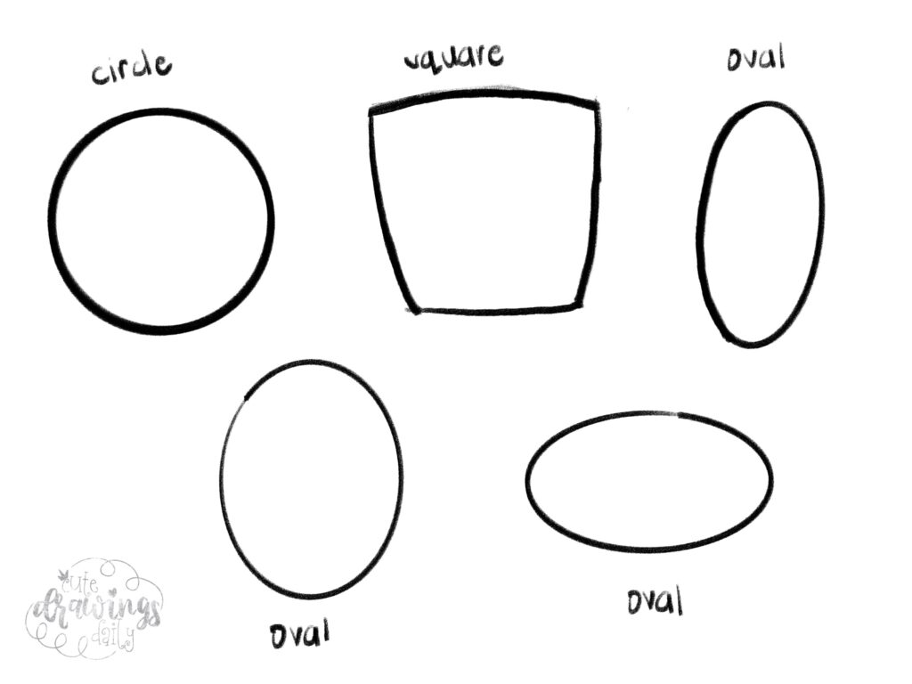 cute drawing of different shapes of a chibi