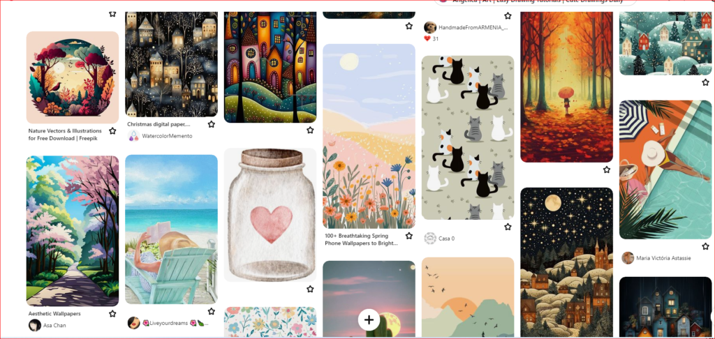 Pinterest Board preview of pins for digital illustration inspiration. Find more at https://www.pinterest.com/cutedrawingsdaily/